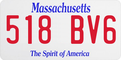 MA license plate 518BV6