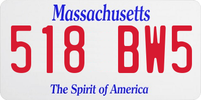 MA license plate 518BW5