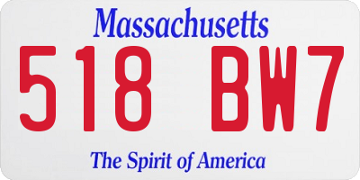 MA license plate 518BW7