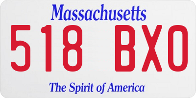 MA license plate 518BX0