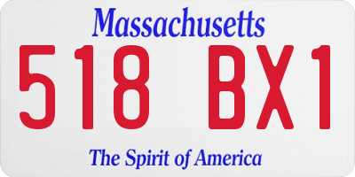 MA license plate 518BX1