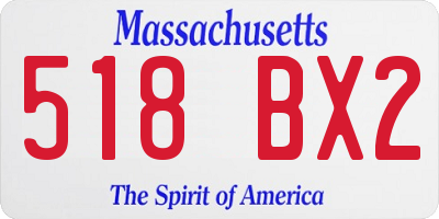 MA license plate 518BX2