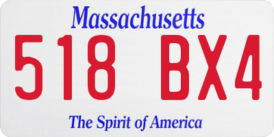 MA license plate 518BX4