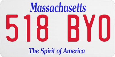 MA license plate 518BY0