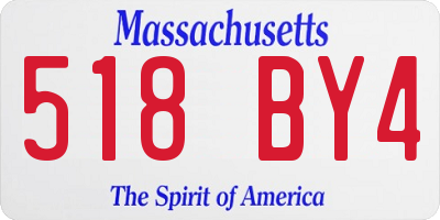 MA license plate 518BY4