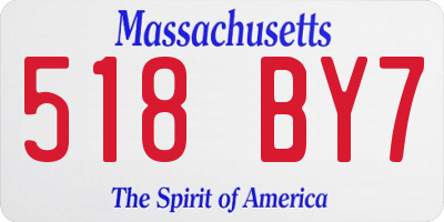 MA license plate 518BY7