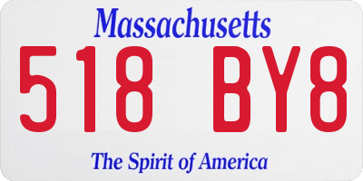 MA license plate 518BY8
