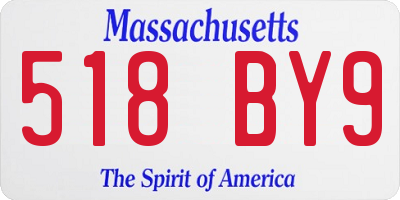 MA license plate 518BY9