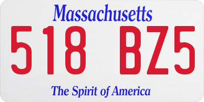 MA license plate 518BZ5