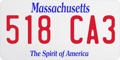 MA license plate 518CA3
