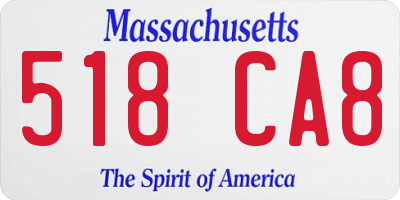 MA license plate 518CA8