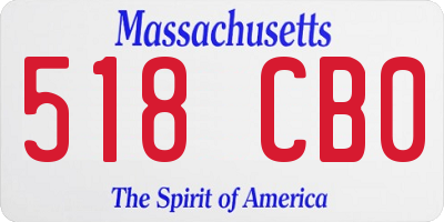 MA license plate 518CB0