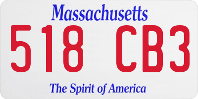 MA license plate 518CB3