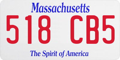 MA license plate 518CB5