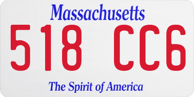 MA license plate 518CC6