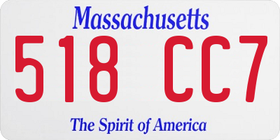 MA license plate 518CC7