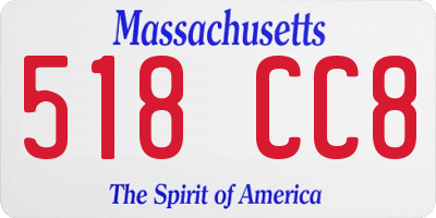 MA license plate 518CC8