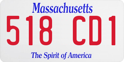 MA license plate 518CD1