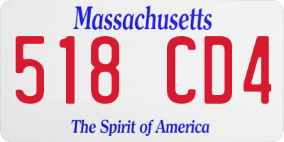 MA license plate 518CD4