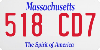 MA license plate 518CD7
