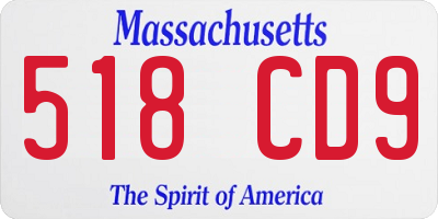 MA license plate 518CD9
