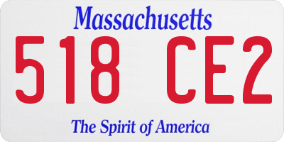 MA license plate 518CE2