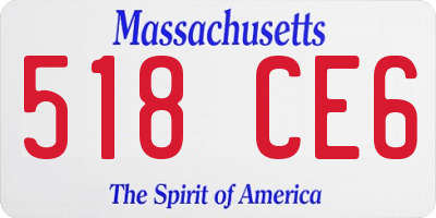 MA license plate 518CE6