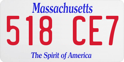 MA license plate 518CE7