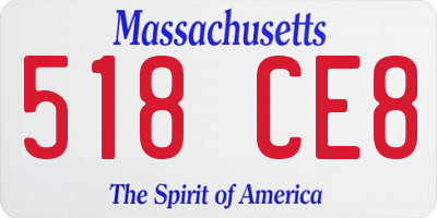 MA license plate 518CE8