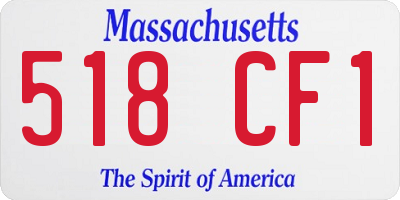 MA license plate 518CF1