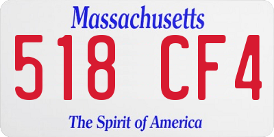 MA license plate 518CF4
