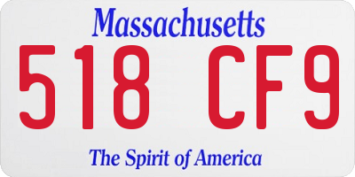 MA license plate 518CF9