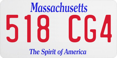 MA license plate 518CG4