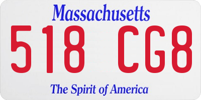 MA license plate 518CG8