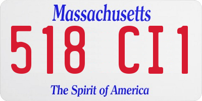 MA license plate 518CI1