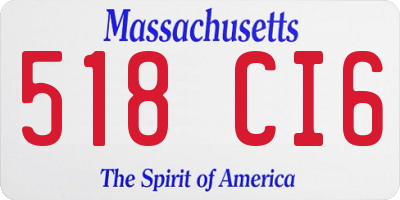 MA license plate 518CI6