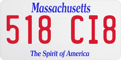 MA license plate 518CI8