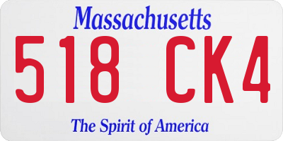 MA license plate 518CK4
