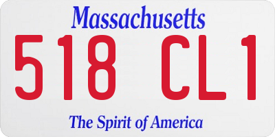 MA license plate 518CL1