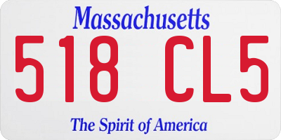 MA license plate 518CL5