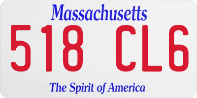 MA license plate 518CL6