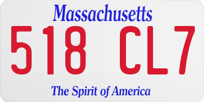 MA license plate 518CL7