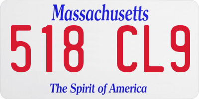 MA license plate 518CL9