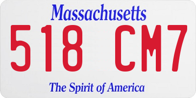 MA license plate 518CM7