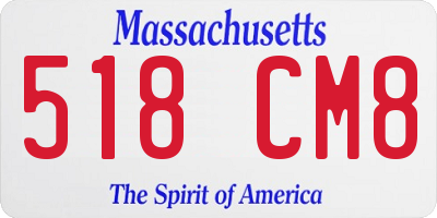 MA license plate 518CM8