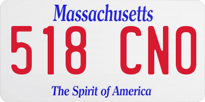 MA license plate 518CN0