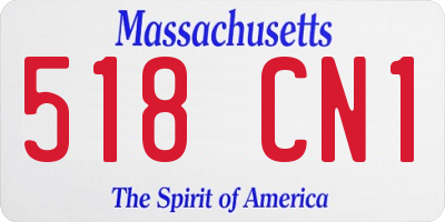 MA license plate 518CN1