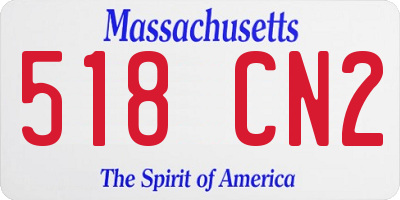 MA license plate 518CN2