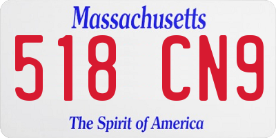 MA license plate 518CN9