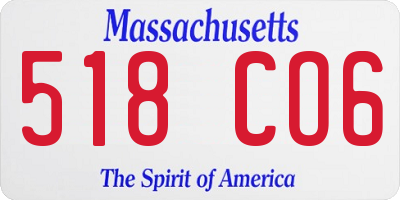 MA license plate 518CO6